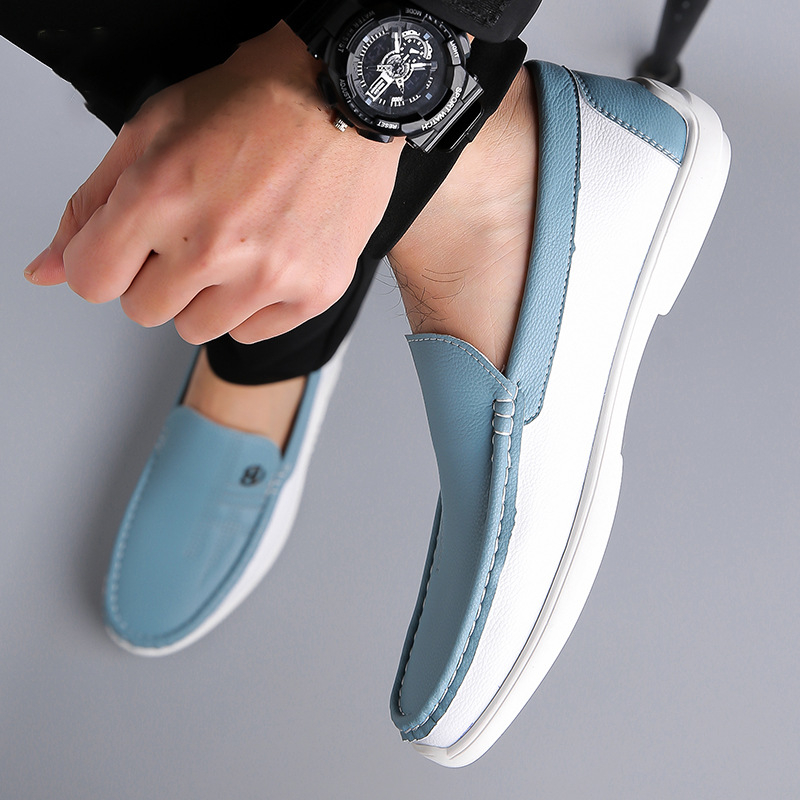 Meeste kingad 2025. aasta kevad- ja sügisesed uued pehme tallaga hingavad vabaajajalatsid, trendikad universaalsed vabaaja nahast kingad, meeste rulakingad