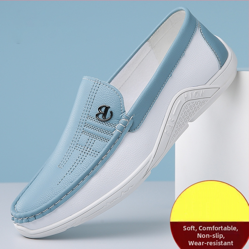 Meeste kingad 2025. aasta kevad- ja sügisesed uued pehme tallaga hingavad vabaajajalatsid, trendikad universaalsed vabaaja nahast kingad, meeste rulakingad