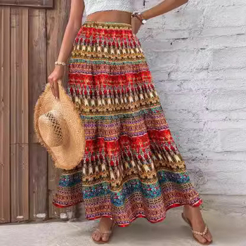 Európai és amerikai AliExpress plus size mintás elegáns nagyméretű szoknya