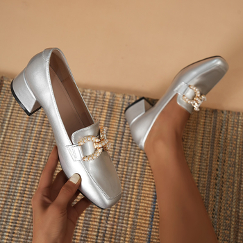 Γυναικεία φλατ παπούτσια βρετανικού στιλ, ευέλικτα φθινοπωρινά νέα στυλ μικρά αρωματικά παπούτσια Mary Jane, παπούτσια Loafer με χαμηλό τακούνι από μαλακό δέρμα και χοντρό τακούνι, ψηλοτάκουνα παπούτσια