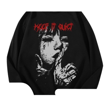 Gótikus Karakterfej Férfi Pulóverek, Poliészter Alkalmi Hosszú Ujjú Kerek Nyakú Felsők Tavasz Ősz