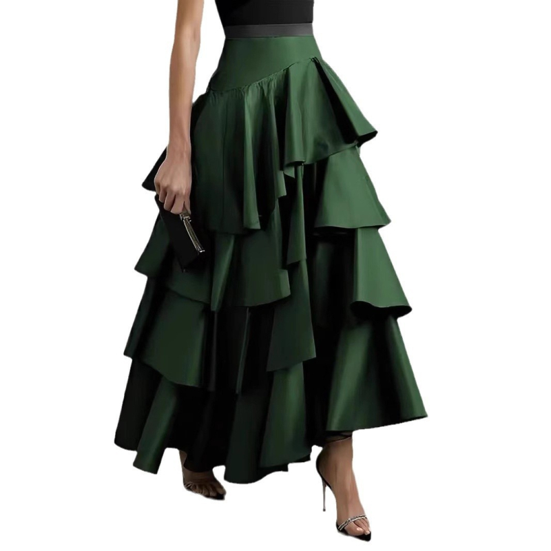 2025-ös, határokon átnyúló európai és amerikai tavaszi és nyári új, saját tervezésű, karcsúsító, magas derekú, szabálytalan hosszú szoknya, hosszú szoknya