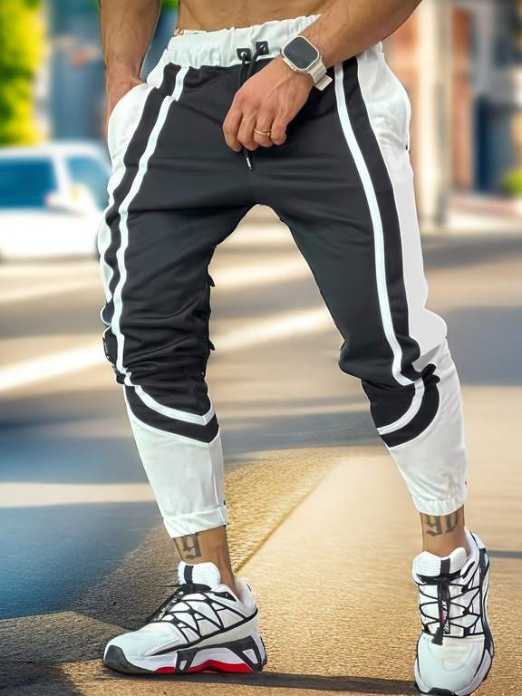Határokon átnyúló európai és amerikai férfi szabadidős sportnadrág, egyszínű, varrott, karcsú, plus size laza nadrág nagykereskedelemben