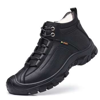 2023 νέα χειμωνιάτικα ανδρικά βαμβακερά παπούτσια, ζεστά, ψηλά, χοντρά βαμβακερά παπούτσια, αντιολισθητικές μπότες χιονιού, δερμάτινες μπότες για άνδρες