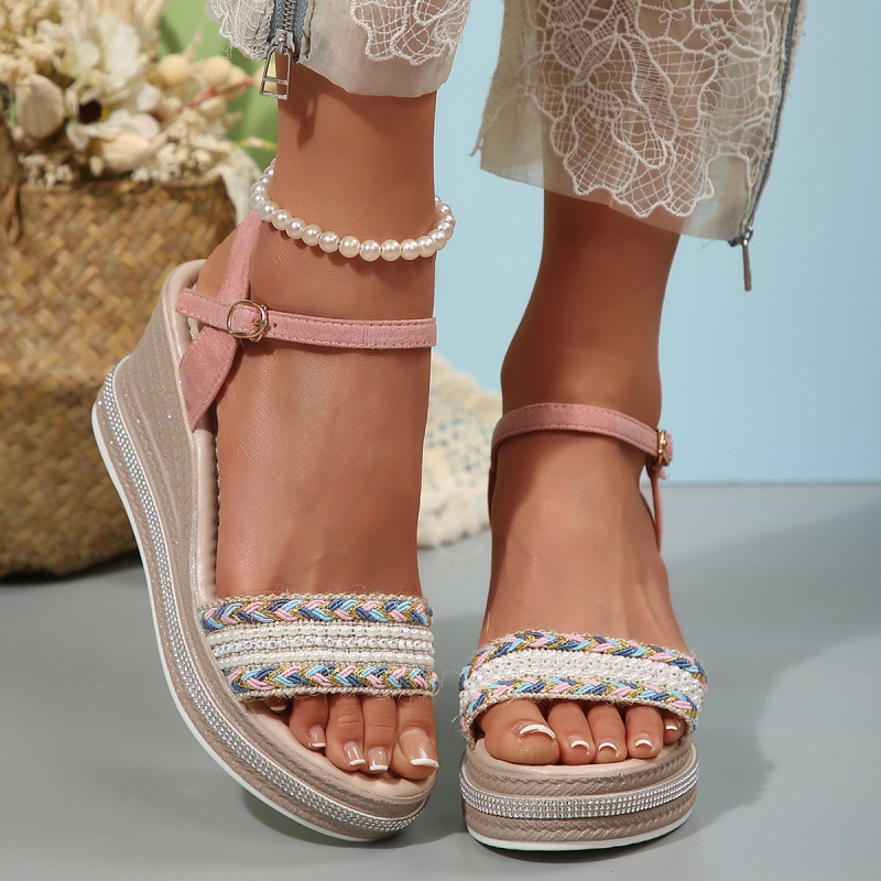 Határokon átnyúló külkereskedelmi plus size ékszandál női kerek orrú hétköznapi felsőruházat nyitott orrú bohém szandállal nőknek