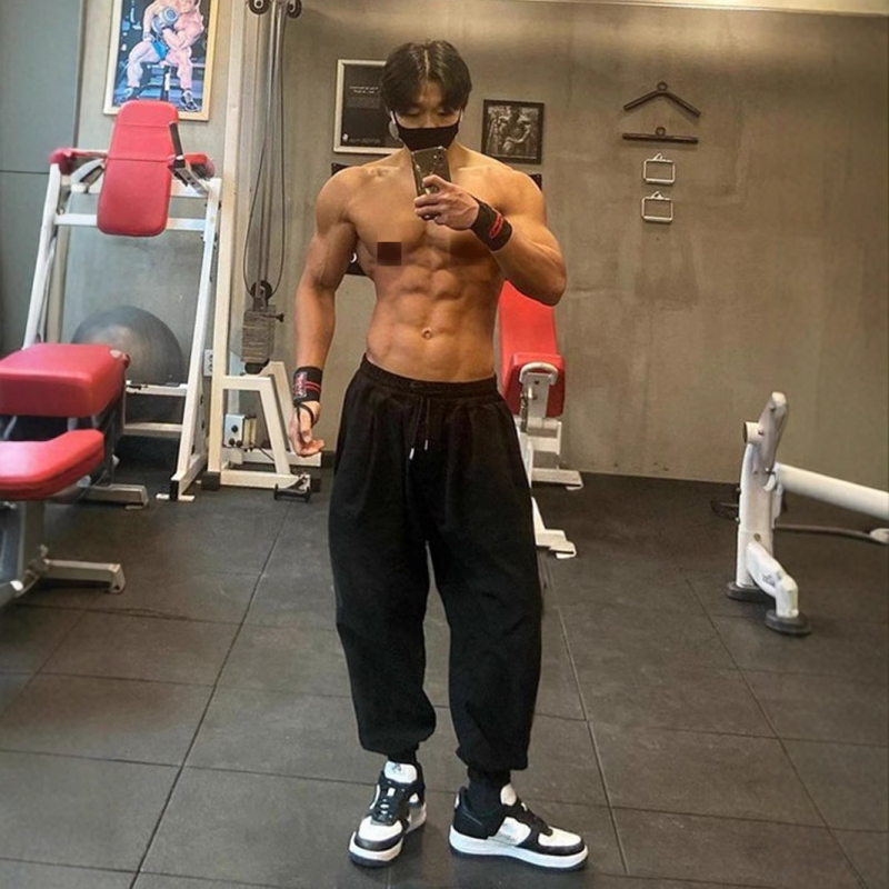 Jiaren muscle őszi és téli fitnesznadrág testvér edzőtrend laza pamut lélegző kosárlabda nadrág lábujj lezser hosszú