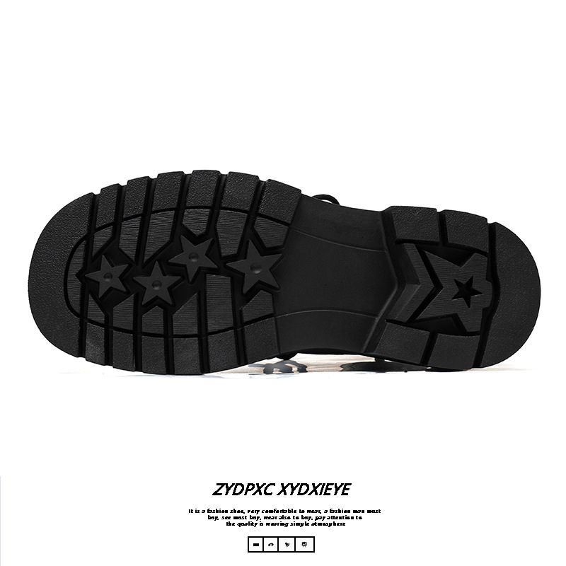 Juodi storapadžiai vyriški Martino aulinukai, 2024 m. rudens nauji britiško stiliaus trumpi aulinukai, europietiški ir amerikietiški kepti arkadiniai aulinukai 70065-E