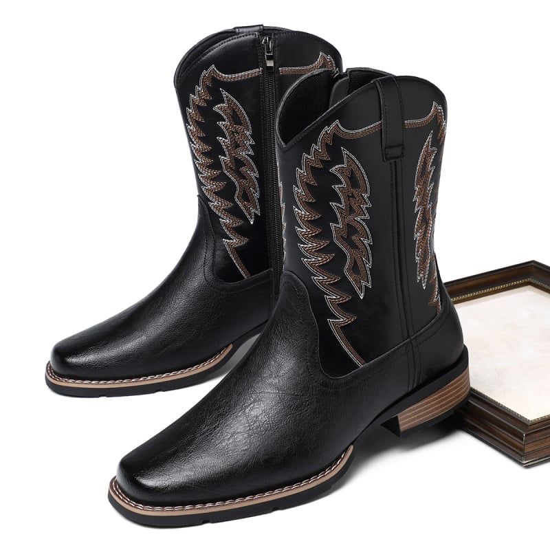 Plius dydžio vesterno stiliaus džinsiniai batai, aukštakulniai siuvinėti, retro europietiško ir amerikietiško stiliaus, madingi motociklo batai, jojimo batai, riterio batai