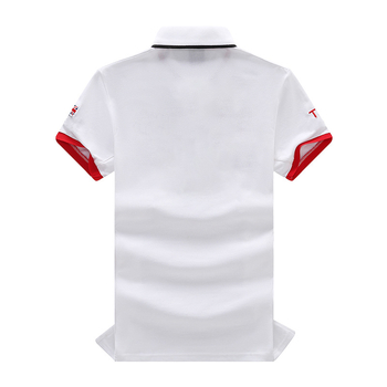 Īsroku vīriešu polo krekls, balts, britu sporta, britu atpūtas, pārrobežu tirdzniecības, plus izmēra, balts izšuvums