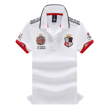 Īsroku vīriešu polo krekls, balts, britu sporta, britu atpūtas, pārrobežu tirdzniecības, plus izmēra, balts izšuvums