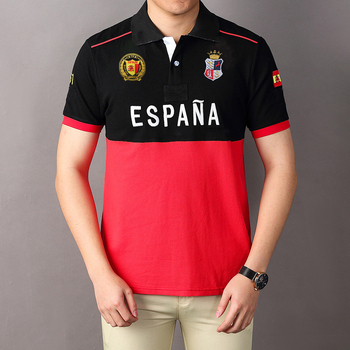 Jauns vasaras modes kokvilnas izšūts polo krekls Spānijas tūrisms Karaliste īsās piedurknes sporta atpūta ārējā tirdzniecība pārrobežu