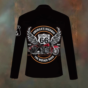 2024. gada karstā izpārdošana High Street 66 motociklu vīriešu ikdienas, elpojošs, brīvs, garām piedurknēm, rāvējslēdzēja polo krekls ar 3D drukātu dizainu