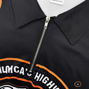 2024. gada karstā izpārdošana High Street 66 motociklu vīriešu ikdienas, elpojošs, brīvs, garām piedurknēm, rāvējslēdzēja polo krekls ar 3D drukātu dizainu