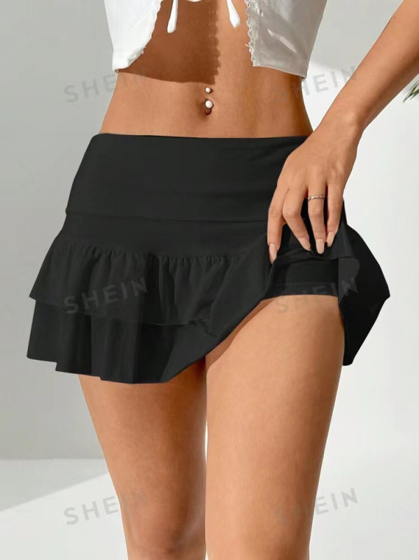 2024 Új Amazon Független Állomású AliExpress Európai és Amerikai Stílusú Szexi Többrétegű Rakott Joker Torta Miniszoknya