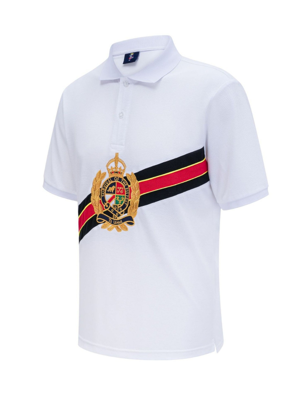 Nauji vyriški medvilniniai polo marškinėliai su siuvinėjimu, trumpomis rankovėmis, laisvalaikio, sportiniai, tarpvalstybinės prekybos, balti, kontrastingos spalvos, europietiški ir amerikietiški, plius dydžio, megzti.