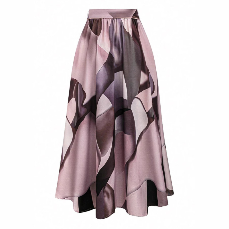 Amazon 2024 európai és amerikai stílusú rugalmas derékú geometrikus mintás fűzős laza, hétköznapi, divatos, elegáns szoknya nőknek