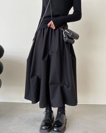 Word háromdimenziós őszi és téli esernyőszoknya dizájn magas derekú, szabálytalan virágmintás szoknya. Kicsi, nagy, lenge, hosszú, rakott női szoknya.