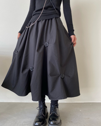 Word háromdimenziós őszi és téli esernyőszoknya dizájn magas derekú, szabálytalan virágmintás szoknya. Kicsi, nagy, lenge, hosszú, rakott női szoknya.