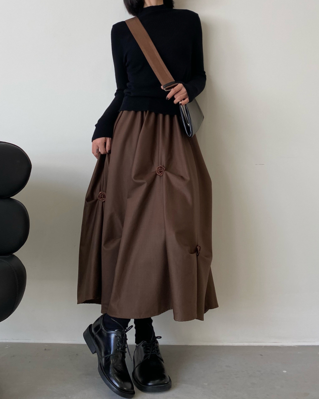 Word háromdimenziós őszi és téli esernyőszoknya dizájn magas derekú, szabálytalan virágmintás szoknya. Kicsi, nagy, lenge, hosszú, rakott női szoknya.