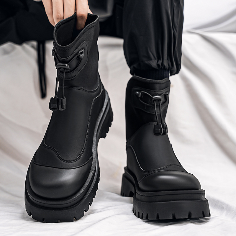 Vyriški Martino aulinukai, 2024 m. nauji, retro stiliaus, aukštakulniai, storapadžiai, funkcionalūs, vėjui atsparūs, elastingi, vyriški batai. Plaukų karta.