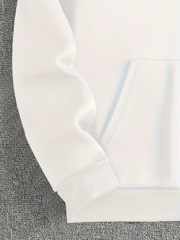 Férfi lezser francia frottír kapucnis pulóver, monogrammal, bő szabású, Po