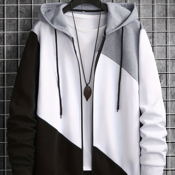 2024-es, határokon átnyúló, Amazon új, európai és amerikai férfi színben illeszkedő, színvarrásos divatos pulóver, polár béléssel, hétköznapi sportruházat