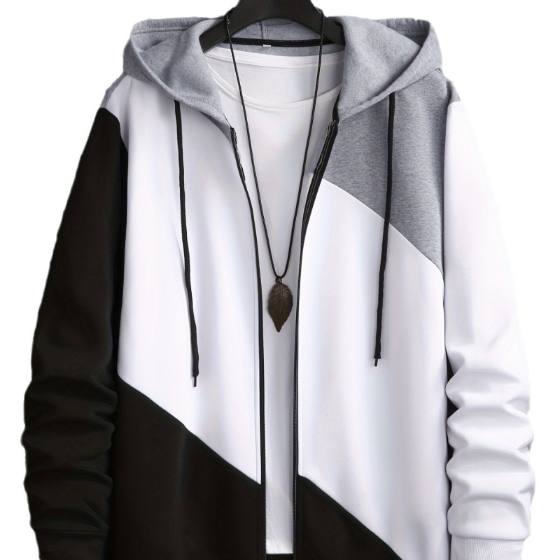 2024-es, határokon átnyúló, Amazon új, európai és amerikai férfi színben illeszkedő, színvarrásos divatos pulóver, polár béléssel, hétköznapi sportruházat