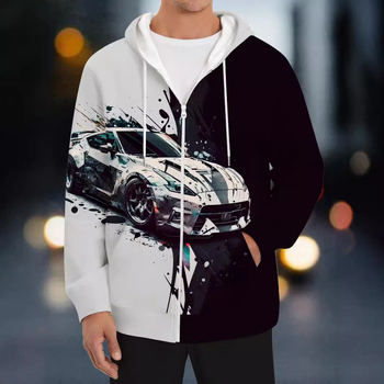 Új, határokon átnyúló, népszerű 3D nyomtatott kapucnis, laza cipzáras pulóver DINGZHI figurára