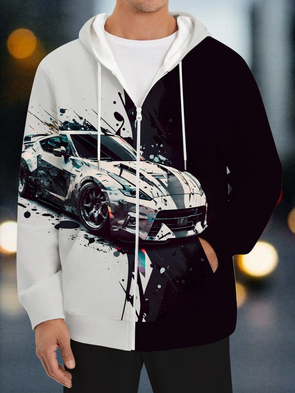 Új, határokon átnyúló, népszerű 3D nyomtatott kapucnis, laza cipzáras pulóver DINGZHI figurára