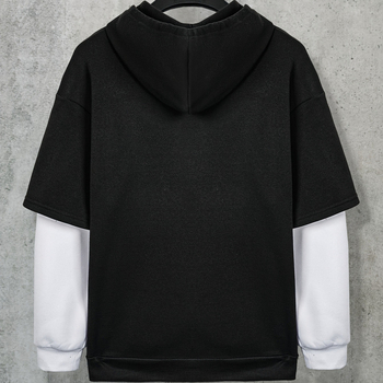 Amazon на склад трансграничен есенно-зимен кадифен фалшив пуловер от две части с качулка, шевове, спортно ежедневно палто