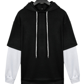 Amazon на склад трансграничен есенно-зимен кадифен фалшив пуловер от две части с качулка, шевове, спортно ежедневно палто