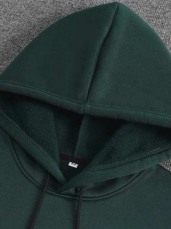 Férfi őszi-téli angyalmintás kapucnis velúr pulóver