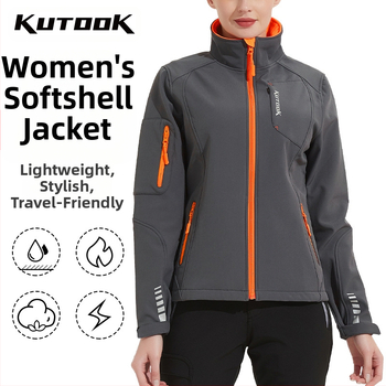 KUTOOK pehme kestaga jope sügiseks ja talveks, tuulekindel, veekindel, soe fliisvoodriga jope naistele HC301
