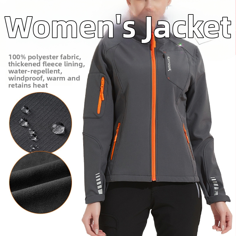 KUTOOK pehme kestaga jope sügiseks ja talveks, tuulekindel, veekindel, soe fliisvoodriga jope naistele HC301