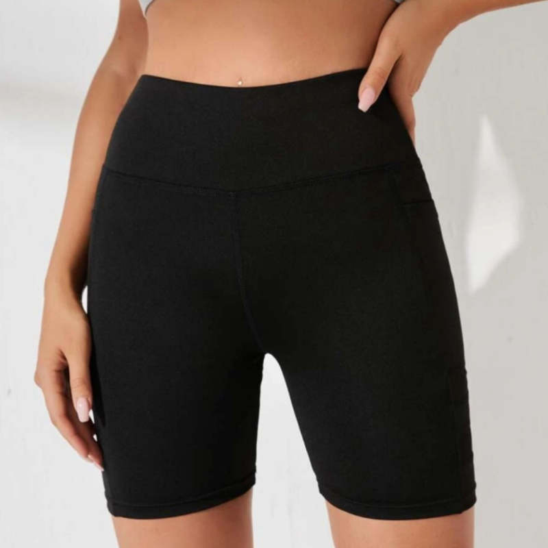 Euroopa ja Ameerika Ühendriikide piiriülesed kõrge vöökohaga fitness-spordi kitsad kolmeosalised püksid, pluss-suuruses mustad küljetaskuga õmblustega võrkpüksid