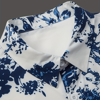 Hosszú ujjú, mintás férfi ing, divatos, lezser felső, világos, érett divatirányzat férfi-H271