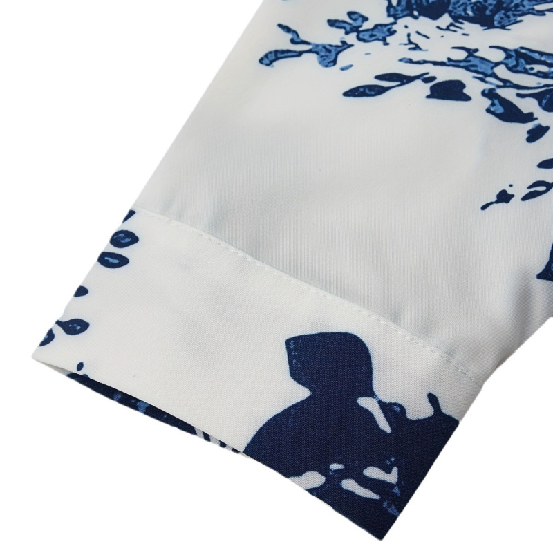 Hosszú ujjú, mintás férfi ing, divatos, lezser felső, világos, érett divatirányzat férfi-H271