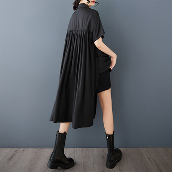 2025 m. pavasario ir vasaros nauji daugiasluoksniai, vidutinio ilgio, raukti, netaisyklingo apvado marškiniai su sijonėle