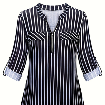 Amazon női ruházat 2023 ősz és tél Új AliExpress független állomás nyomtatású cipzáras ingázós lezser ing