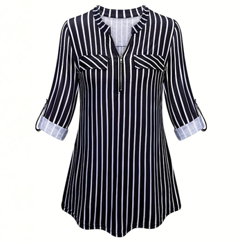 Amazon női ruházat 2023 ősz és tél Új AliExpress független állomás nyomtatású cipzáras ingázós lezser ing