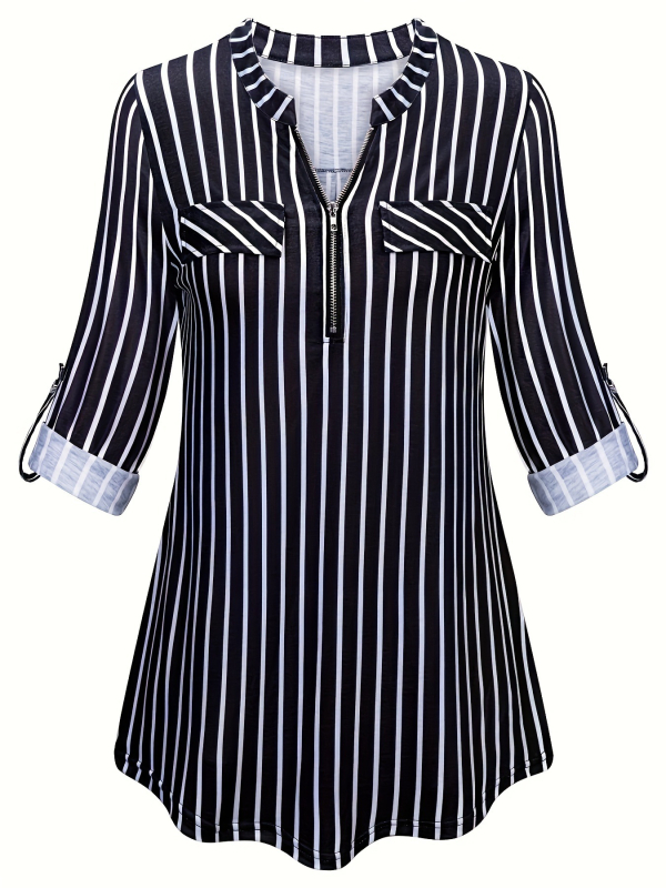 Amazon női ruházat 2023 ősz és tél Új AliExpress független állomás nyomtatású cipzáras ingázós lezser ing