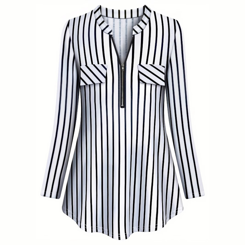 Amazon női ruházat 2023 ősz és tél Új AliExpress független állomás nyomtatású cipzáras ingázós lezser ing