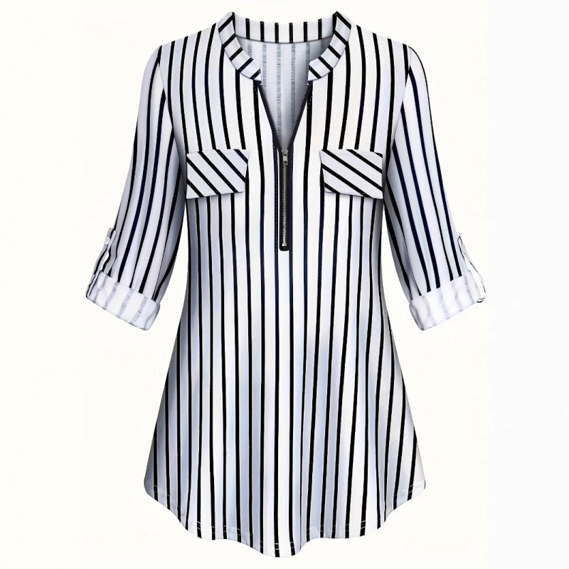 Amazon női ruházat 2023 ősz és tél Új AliExpress független állomás nyomtatású cipzáras ingázós lezser ing