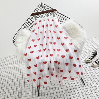 Valentin-napi csillámos szerelem többrétegű hálós nagyméretű szoknya