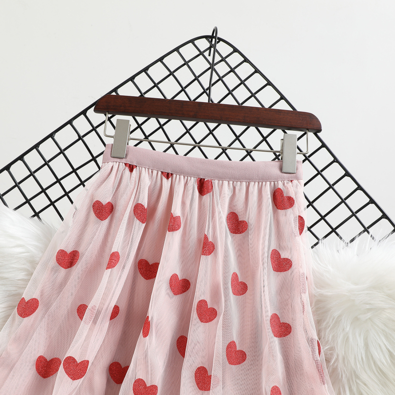 Valentin-napi csillámos szerelem többrétegű hálós nagyméretű szoknya