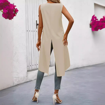 Europos ir Amerikos tarpvalstybinė moteriška vasarinė elegantiška pečių apvadu aptempta liemenė, madinga užsienio prekybai skirta moteriškų drabužių parduotuvė