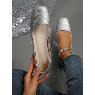 2024 m. pavasario ir vasaros nauji plokščiapadžiai, negilūs, skersiniai, minkšti, ryškios odos, metaliniai, vieno sluoksnio moteriški bateliai