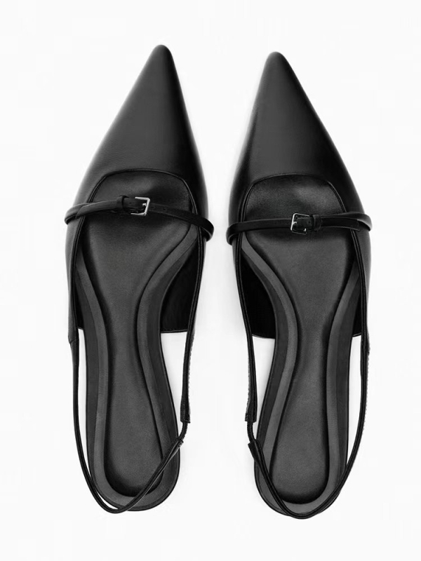 2025 Pantofi sport eleganti cu vârf ascuțit, stil socialite, pentru femei, cu vârful închis și fără spate