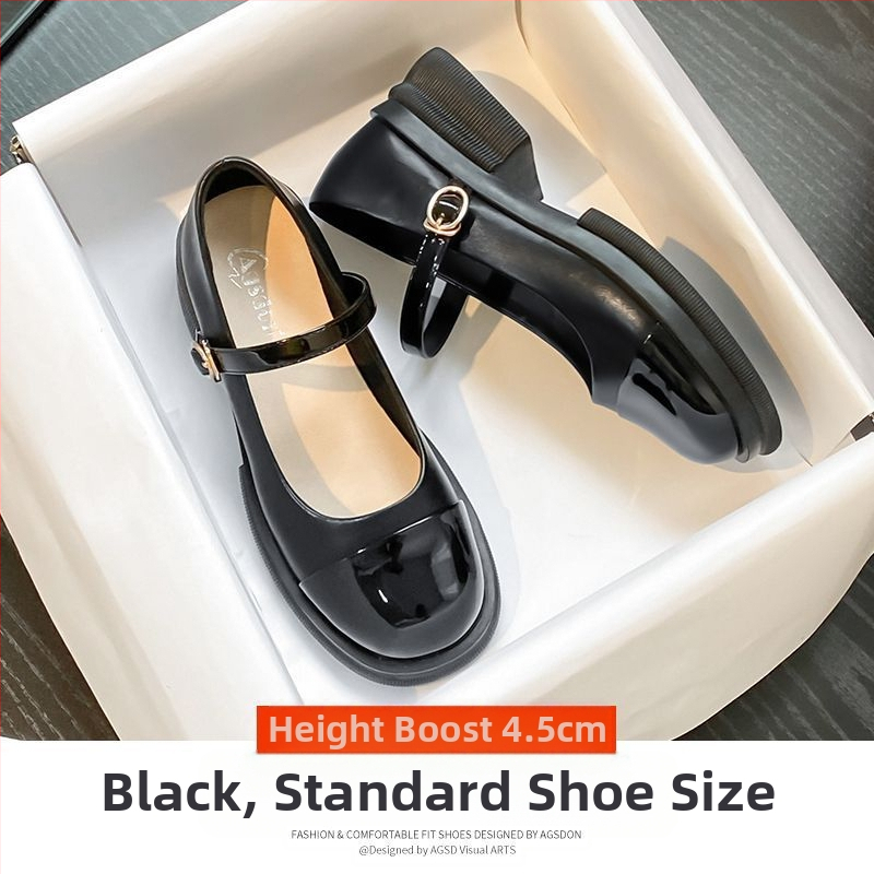 Z Malé kožené topánky s mäkkou podrážkou, čiernobiele prešívanie, topánky Mary Jane, nové všestranné plytké mokasíny v jemnom štýle pre ženy