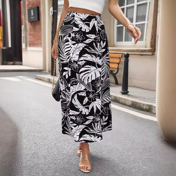Független állomás kívánsága Amazon robbanás nyári nyomtatás nagylevelű divat hosszú szoknya női külkereskedelem raktáron magas derekú
